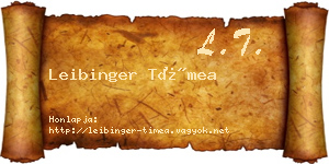 Leibinger Tímea névjegykártya